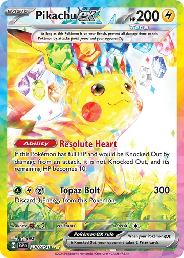 Pikachu ex Pokémon card
